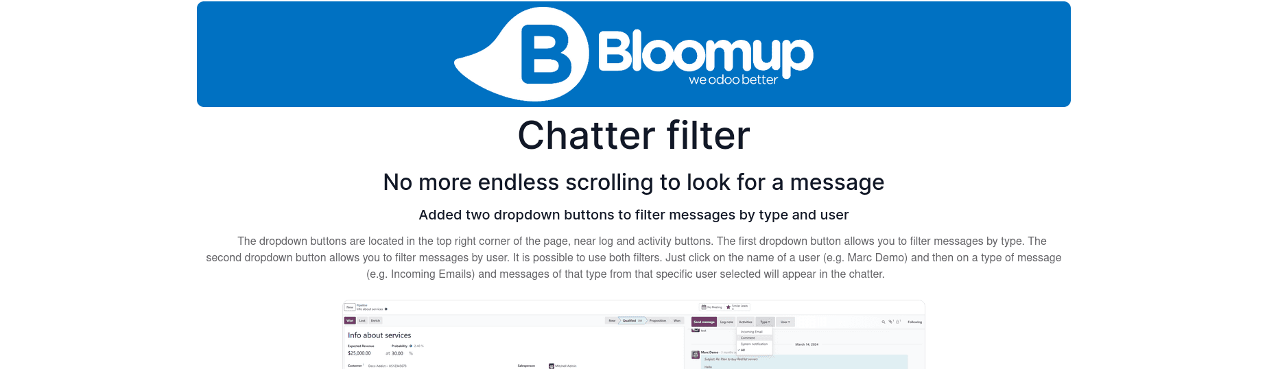 Chatter filter No more endless scrolling to look for a message